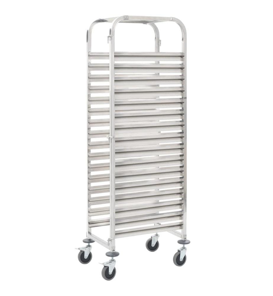 Tablettwagen für 16 Tabletts 38x55x163 cm Edelstahl