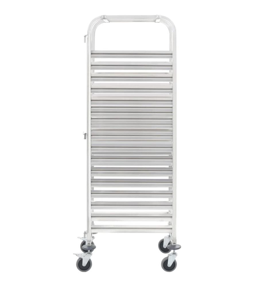 Tablettwagen für 16 Tabletts 38x55x163 cm Edelstahl
