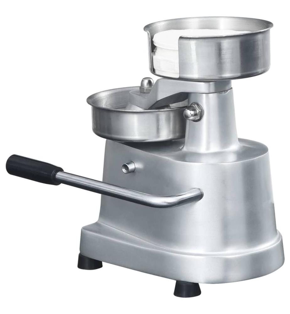 Hamburgerpresse mit 500 Trennpapieren Aluminium 10 cm