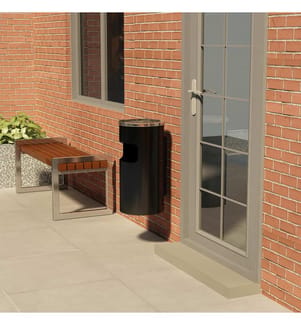 Poubelle à cendrier murale Acier 26 L Noir