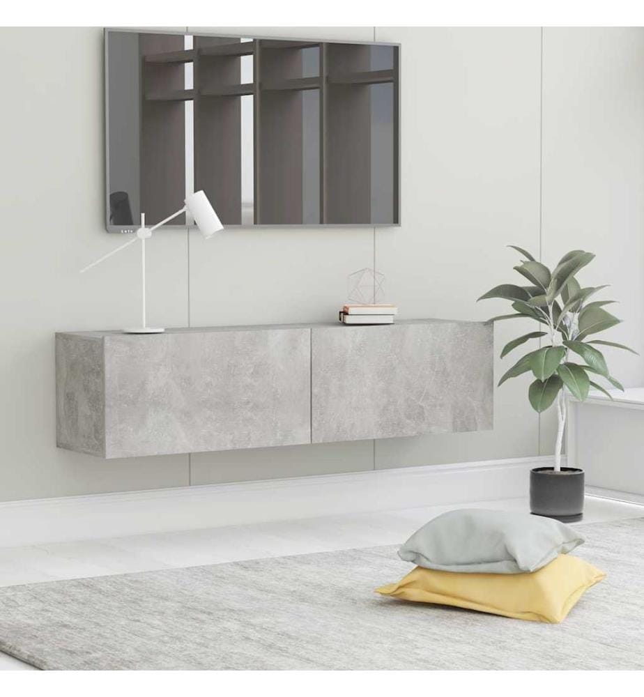 Meuble TV Gris béton 120x30x30 cm Bois d'ingénierie