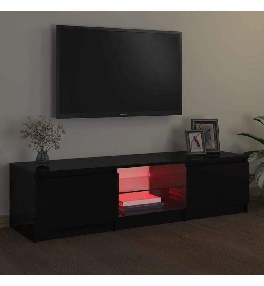 Meuble TV avec lumières LED noir 140x40x36 cm