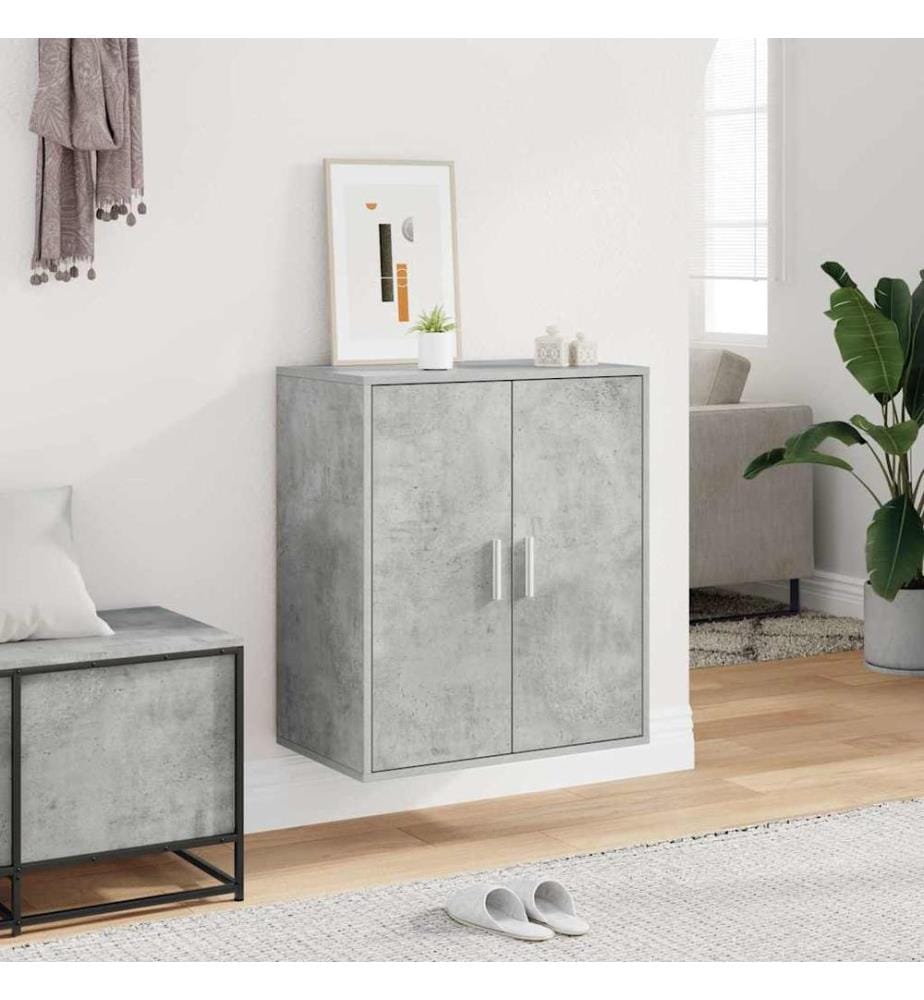 Schuhschrank Betongrau 60x35x70 cm Holzwerkstoff