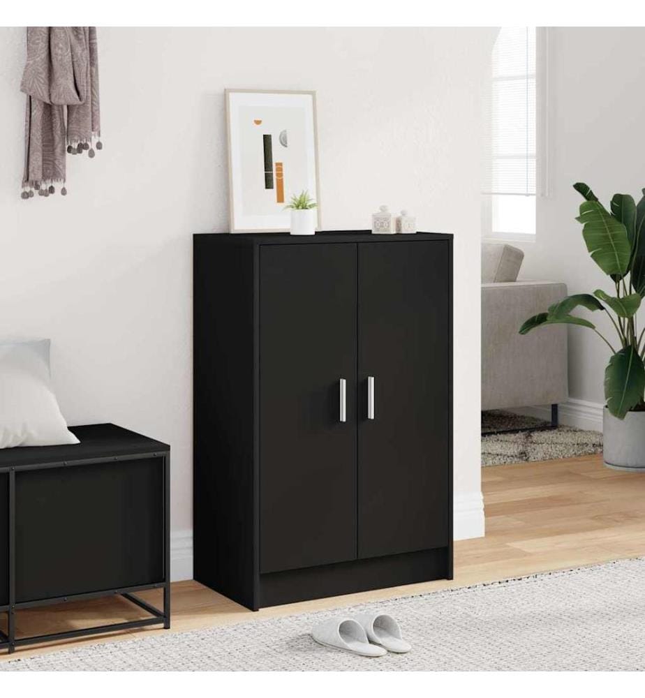 Schuhschrank Schwarz 60x35x92 cm Holzwerkstoff
