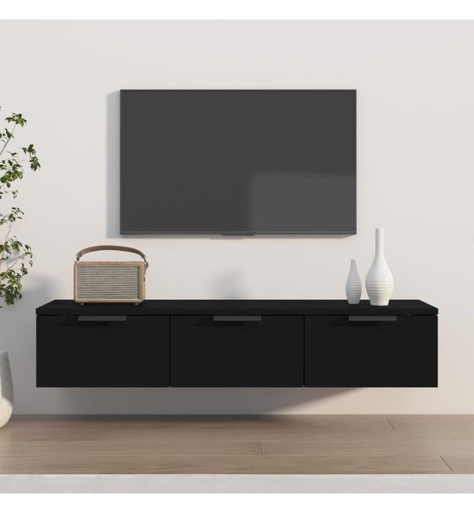 Wandschrank Schwarz 102x30x20 cm Holzwerkstoff