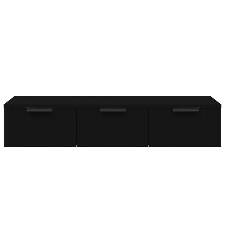 Wandschrank Schwarz 102x30x20 cm Holzwerkstoff
