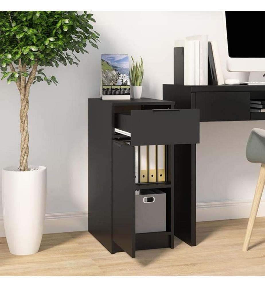 Büroschrank Schwarz 33,5x50x75 cm Holzwerkstoff