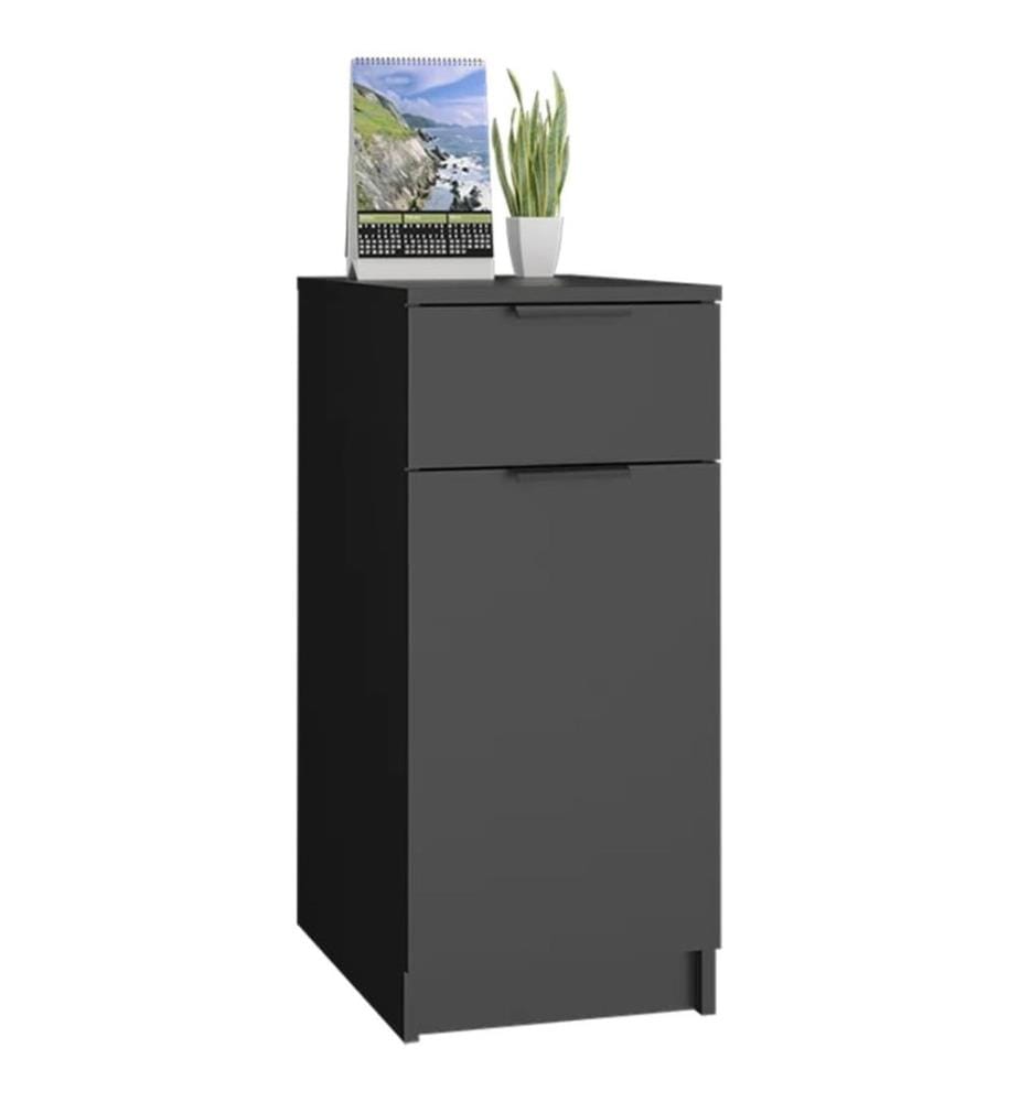 Büroschrank Schwarz 33,5x50x75 cm Holzwerkstoff