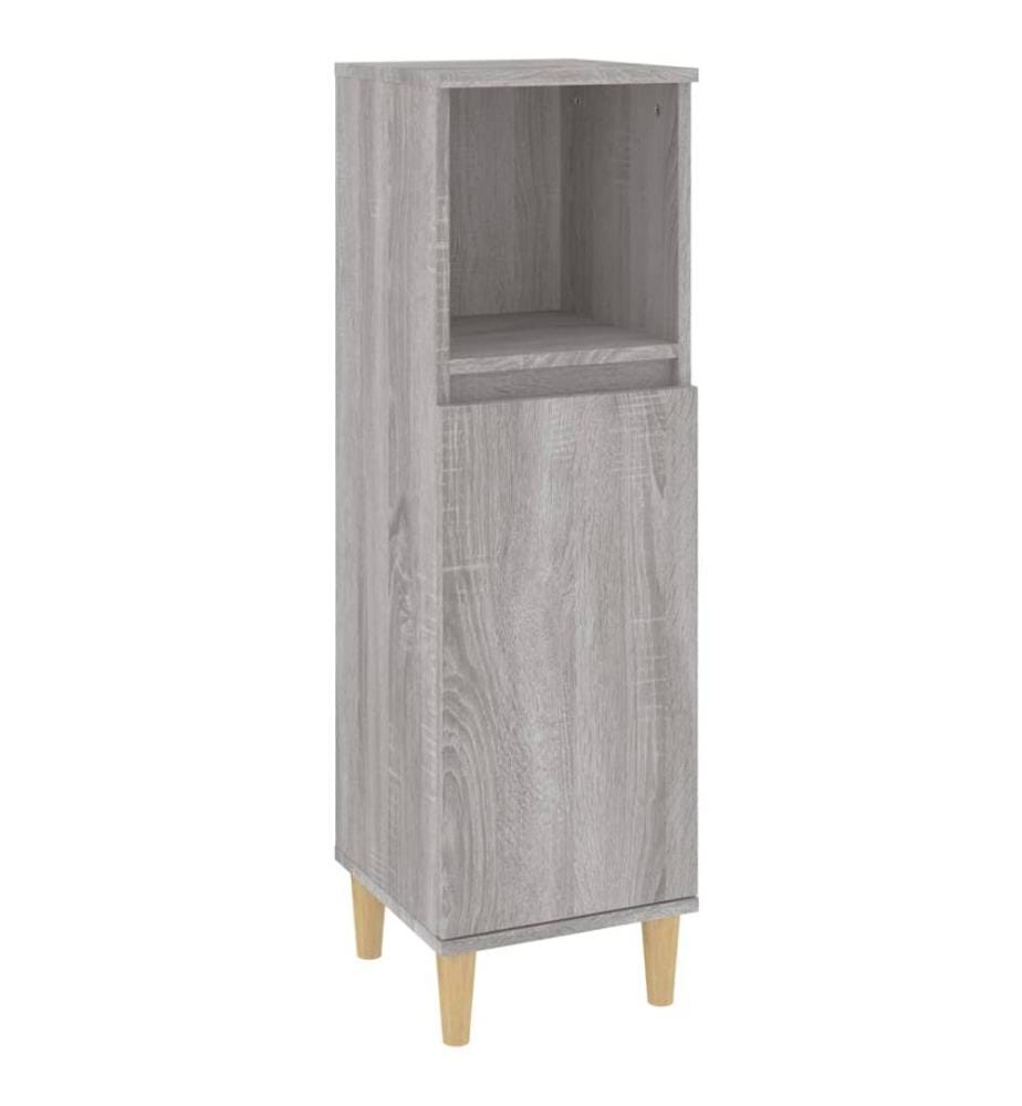 Badschrank Grau Sonoma 30x30x100 cm Holzwerkstoff