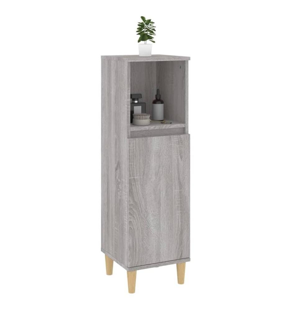 Badschrank Grau Sonoma 30x30x100 cm Holzwerkstoff