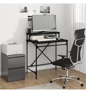 Schreibtisch Schwarz 80x50x90 cm Holzwerkstoff und Eisen
