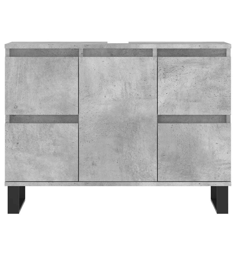 Armoire salle de bain gris béton 80x33x60cm bois d'ingénierie