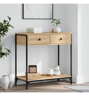 Table console chêne sonoma 75x34,5x75 cm bois d'ingénierie
