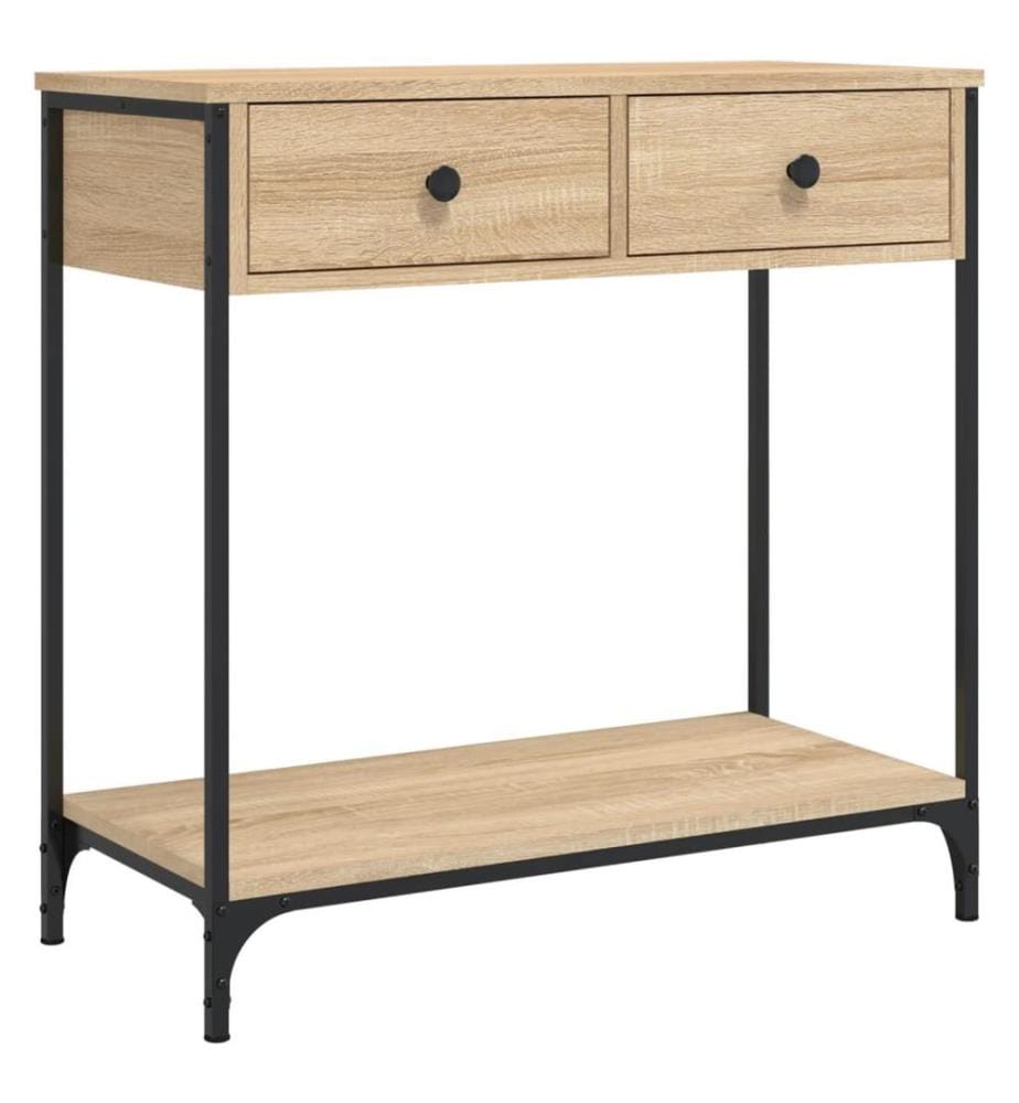 Table console chêne sonoma 75x34,5x75 cm bois d'ingénierie