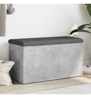 Banc de rangement gris béton 82x42x45 cm bois d'ingénierie