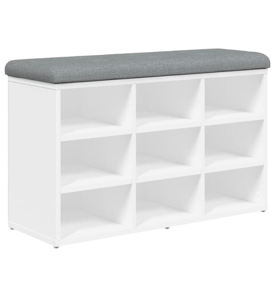 Banc à chaussures blanc 82x32x50 cm bois d'ingénierie