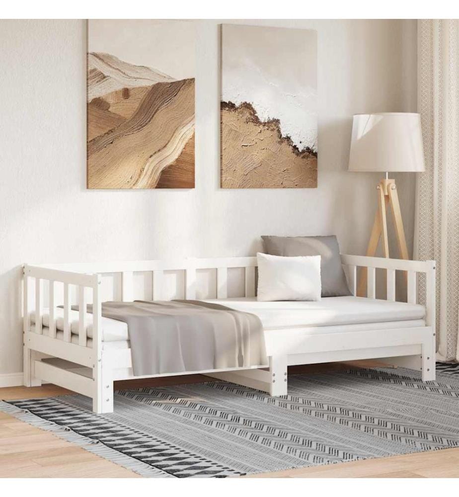 Lit de jour et lit gigogne sans matelas 90x200 cm bois massif