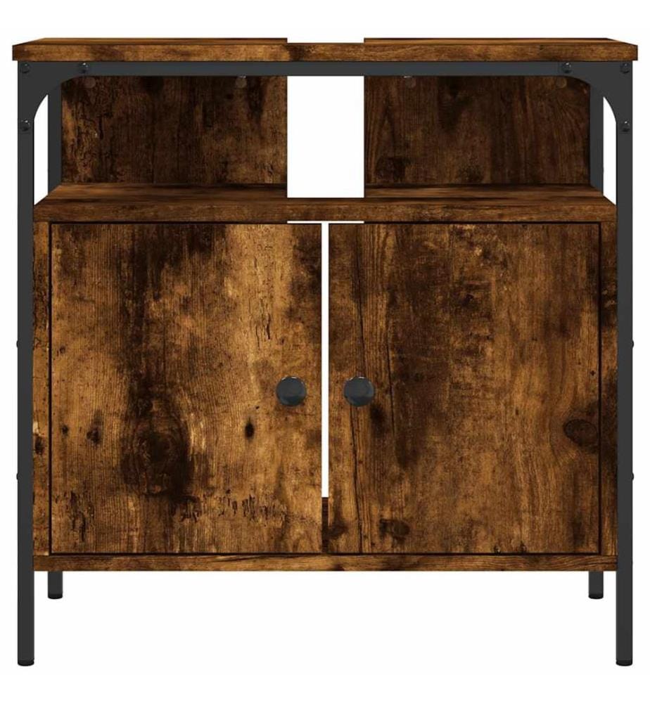 Waschbeckenunterschrank Räuchereiche 60x30x60 cm Holzwerkstoff