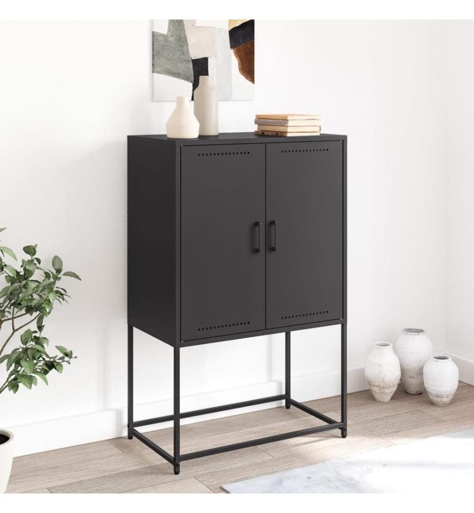 Highboard Schwarz 68,5x38,5x107 cm Stahl