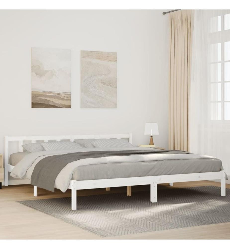 Cadre de lit extra long sans matelas 200x210 cm bois massif pin