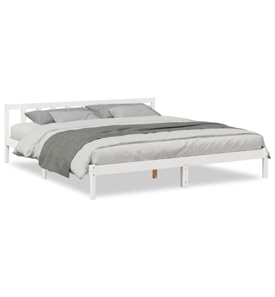 Cadre de lit extra long sans matelas 200x210 cm bois massif pin