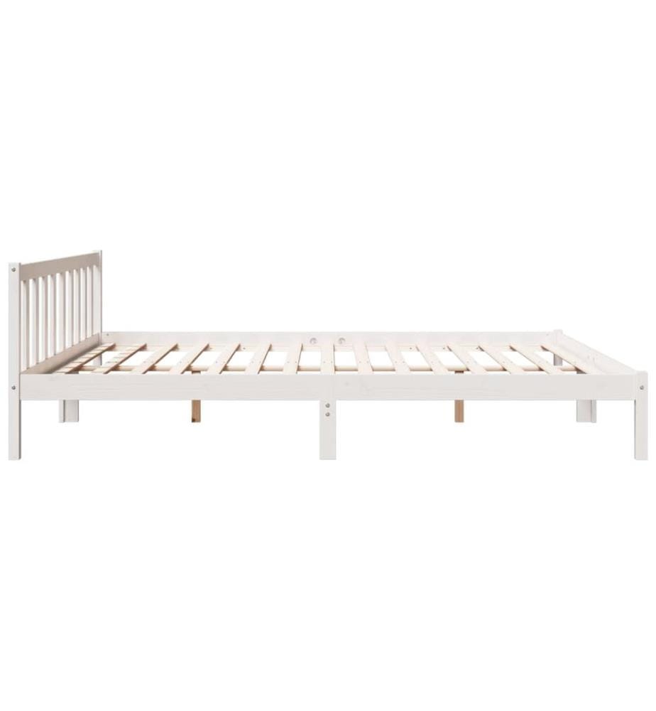 Cadre de lit extra long sans matelas 200x210 cm bois massif pin