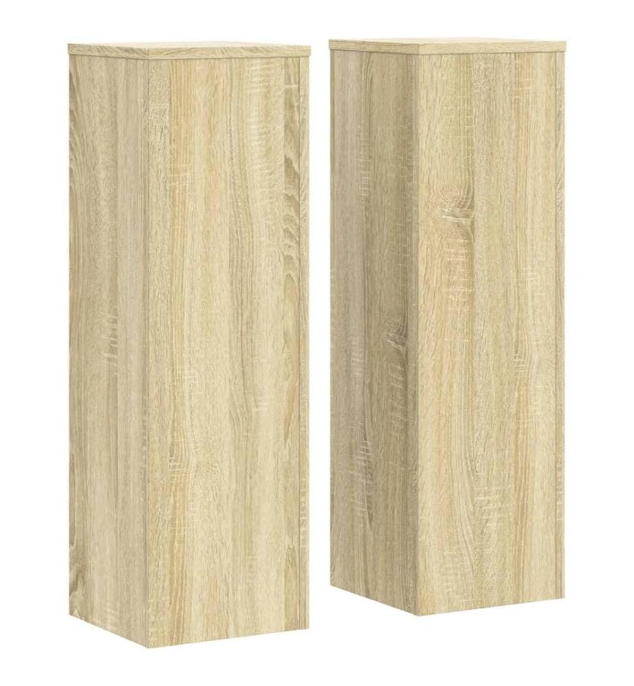 Pflanzenständer 2 Stk. Sonoma-Eiche 25x25x80 cm Holzwerkstoff