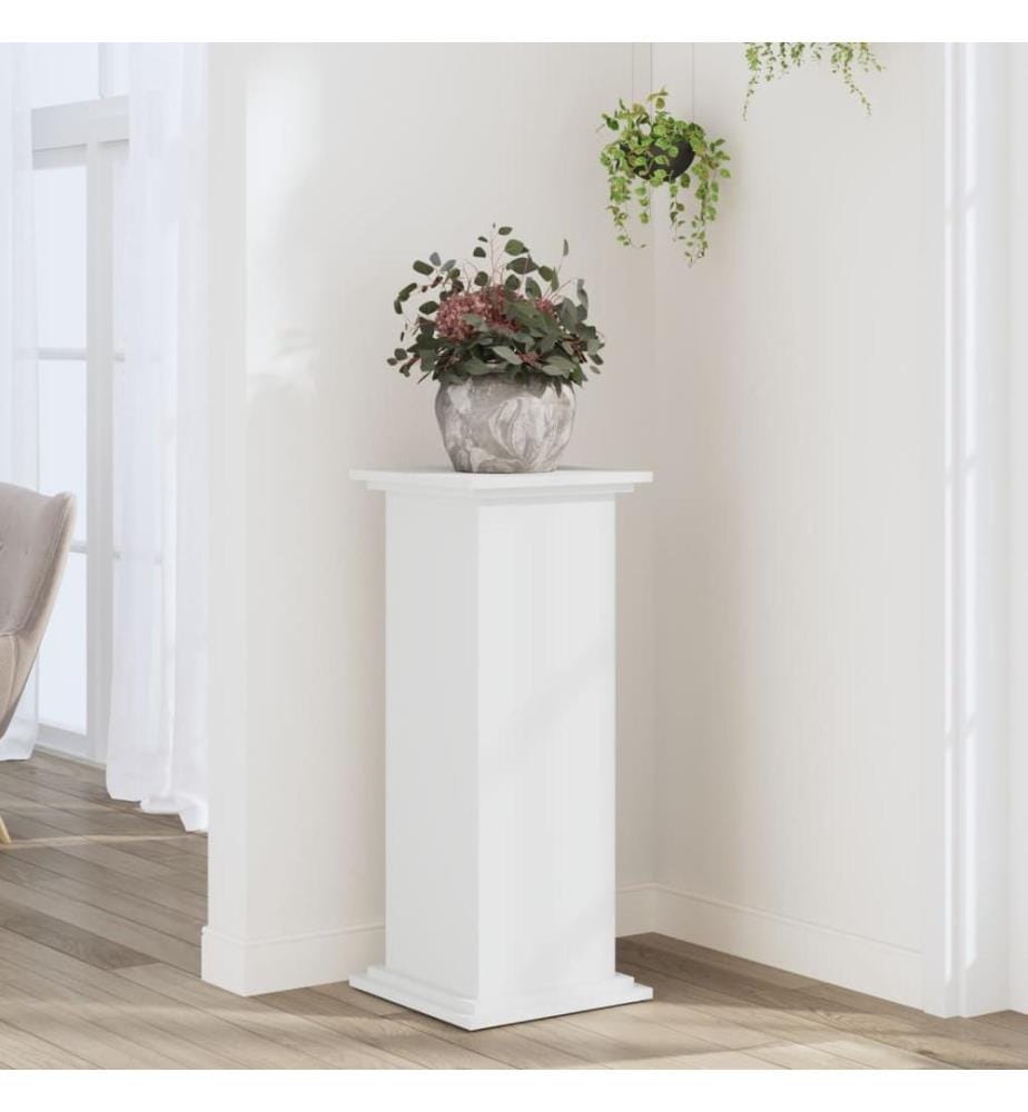 Support pour plantes blanc 33x33x80 cm bois d'ingénierie