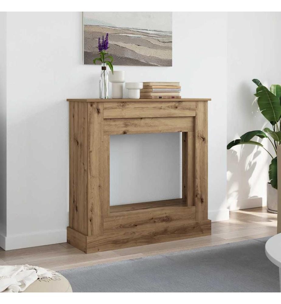 Kaminumrandung Artisan-Eiche 90x30x90 cm Holzwerkstoff