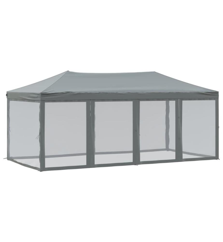 Tente de réception pliable avec parois Anthracite 3x6 m