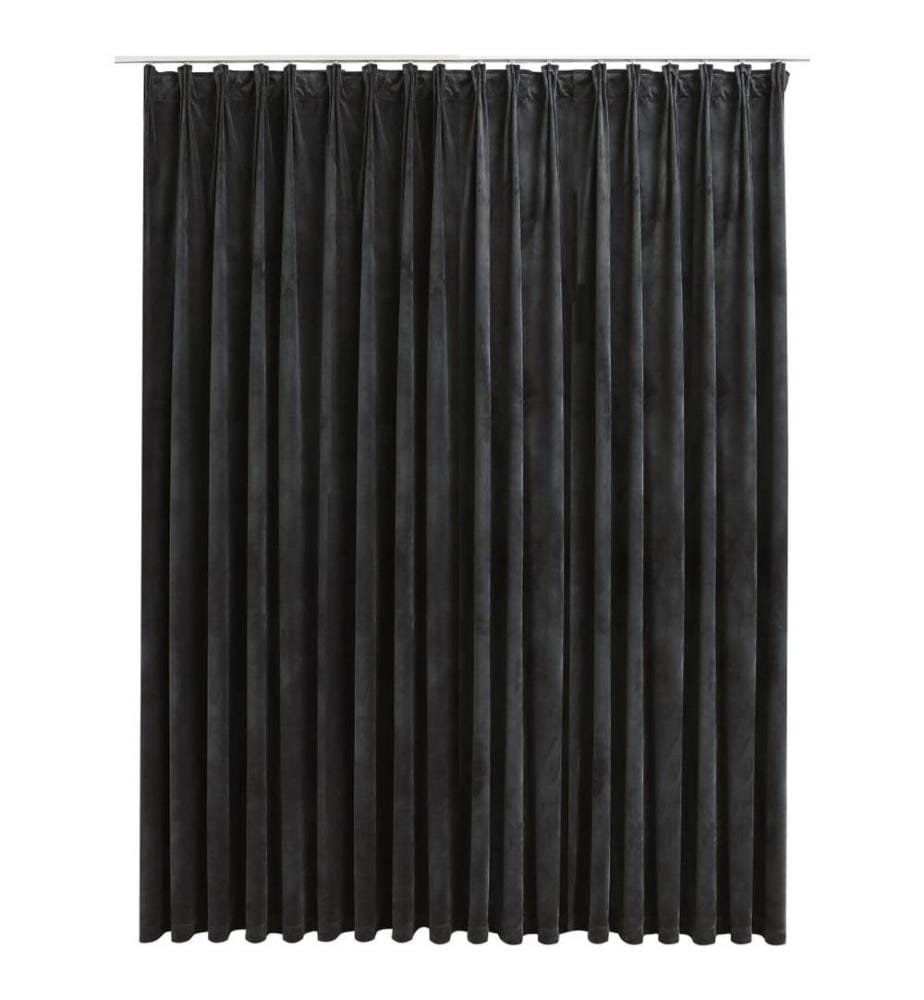 Verdunkelungsvorhang mit Haken Samt Anthrazit 290 x 245 cm