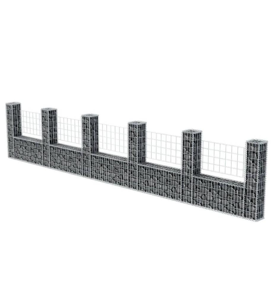 Gabionenkorb U-Form Stahl 570×20×100 cm