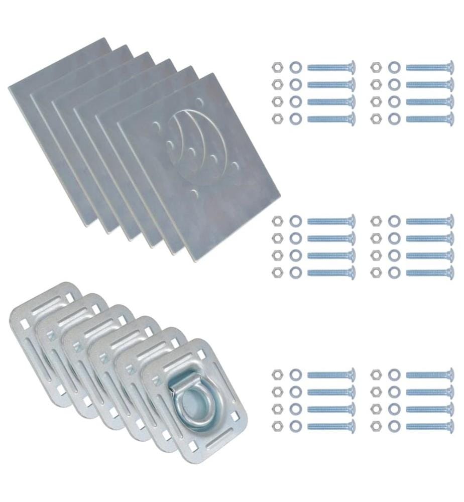 Anneau d'arrimage pour remorque 6 pcs Acier galvanisé 2000 kg