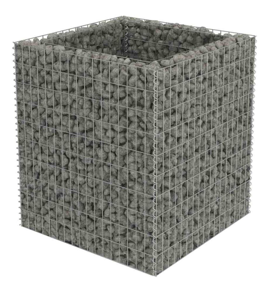 Lit surélevé à gabion Acier galvanisé 90x90x100 cm