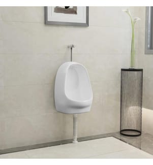 Urinoir suspendu avec valve de chasse d'eau Céramique Blanc