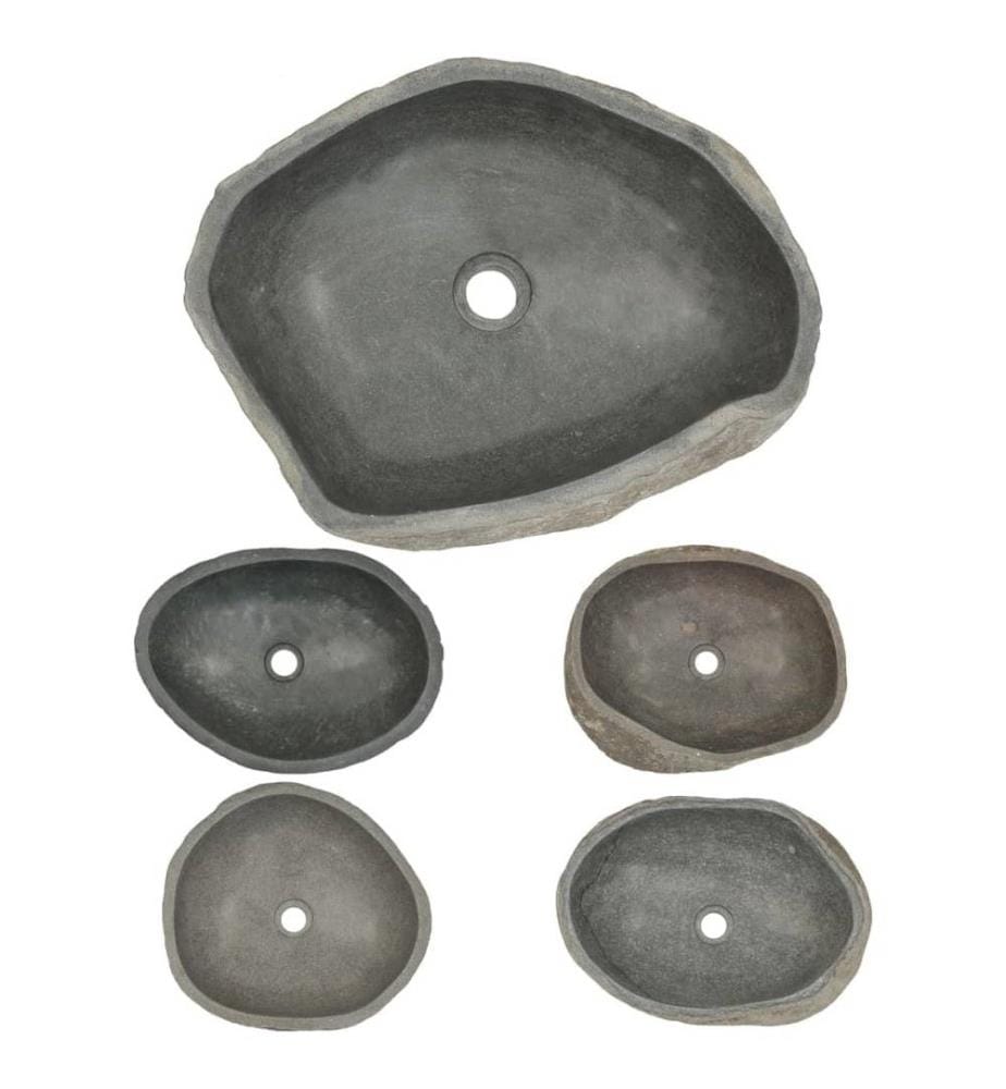 Lavabo en pierre de rivière Ovale 45-53 cm