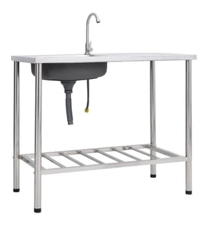 Camping-Spüle mit Wasserhahn Edelstahl