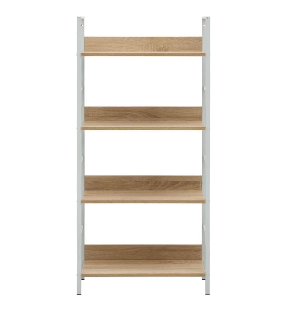 Bücherregal 4 Regalböden Eiche 60×27,6×124,5 cm Holzwerkstoff