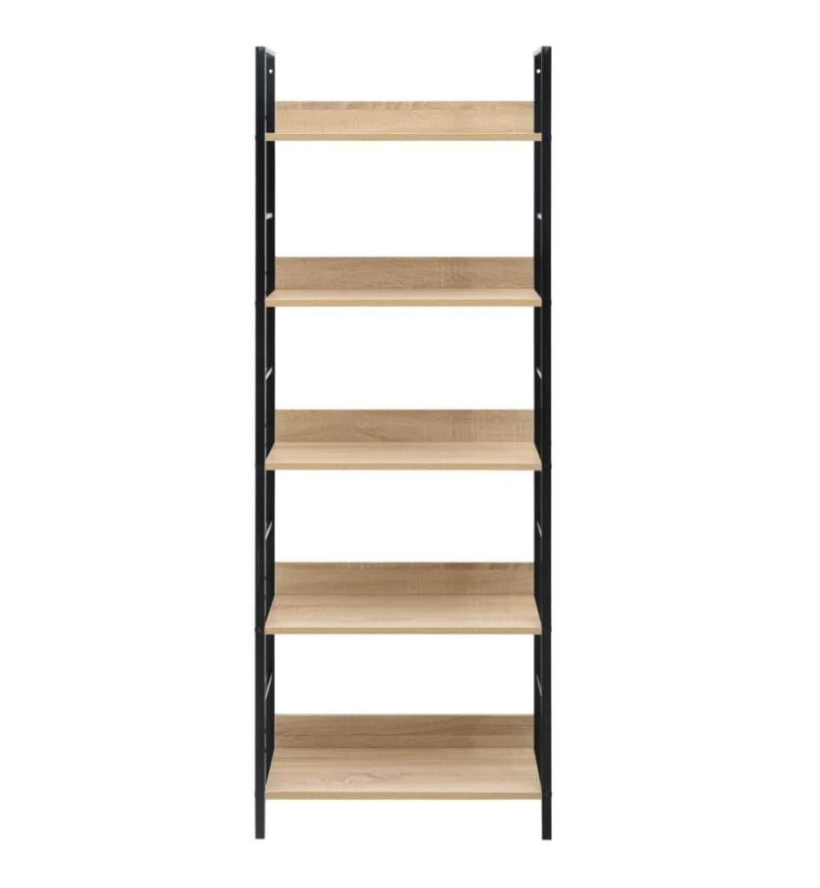 Bücherregal 5 Regalböden Eiche 60x27,6x158,5 cm Holzwerkstoff