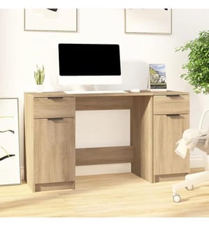 Schreibtisch mit Beistellschrank Sonoma-Eiche Holzwerkstoff