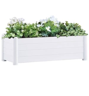 Lit surélevé de jardin PP Blanc 100x43x35 cm