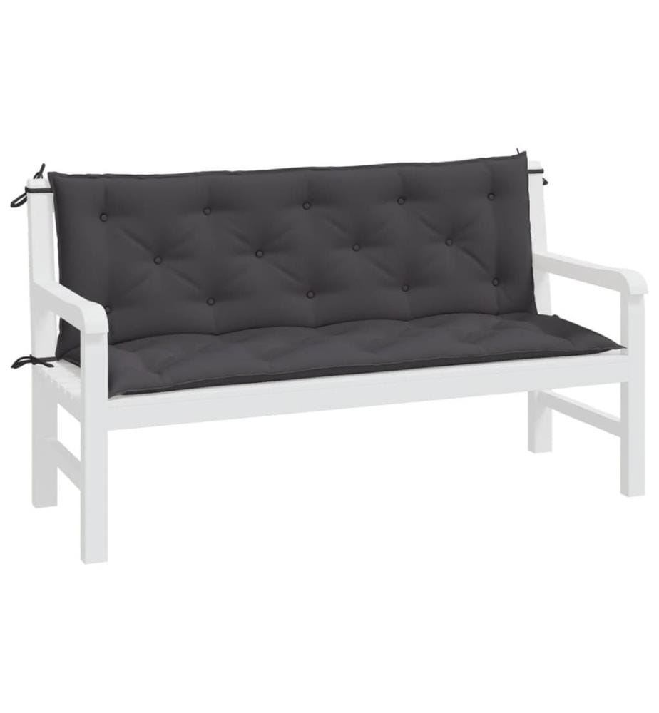 Coussins de banc de jardin 2 pcs anthracite tissu Oxford