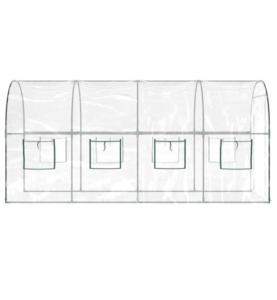 Gewächshaus Transparent 160x400x190 cm PVC & Stahl