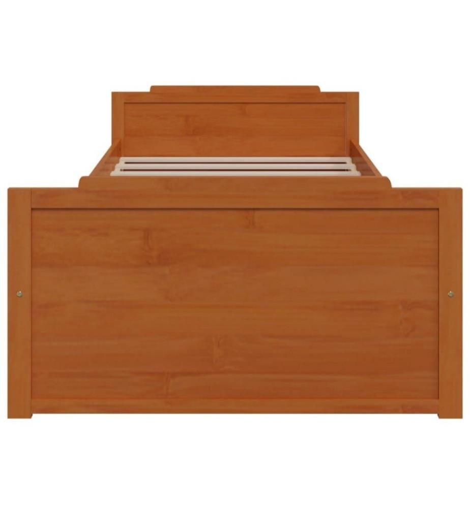 Cadre de lit avec tiroirs Marron miel Pin massif 90x200 cm
