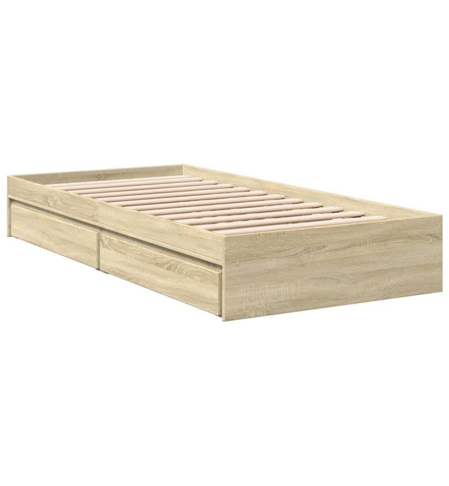Bettgestell mit Schubladen Sonoma-Eiche 100x200cm Holzwerkstoff