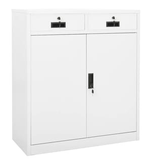 Büroschrank Weiss 90x40x102 cm Stahl