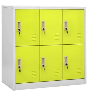 Schliessfachschrank Hellgrau und Grün 90x45x92,5 cm Stahl