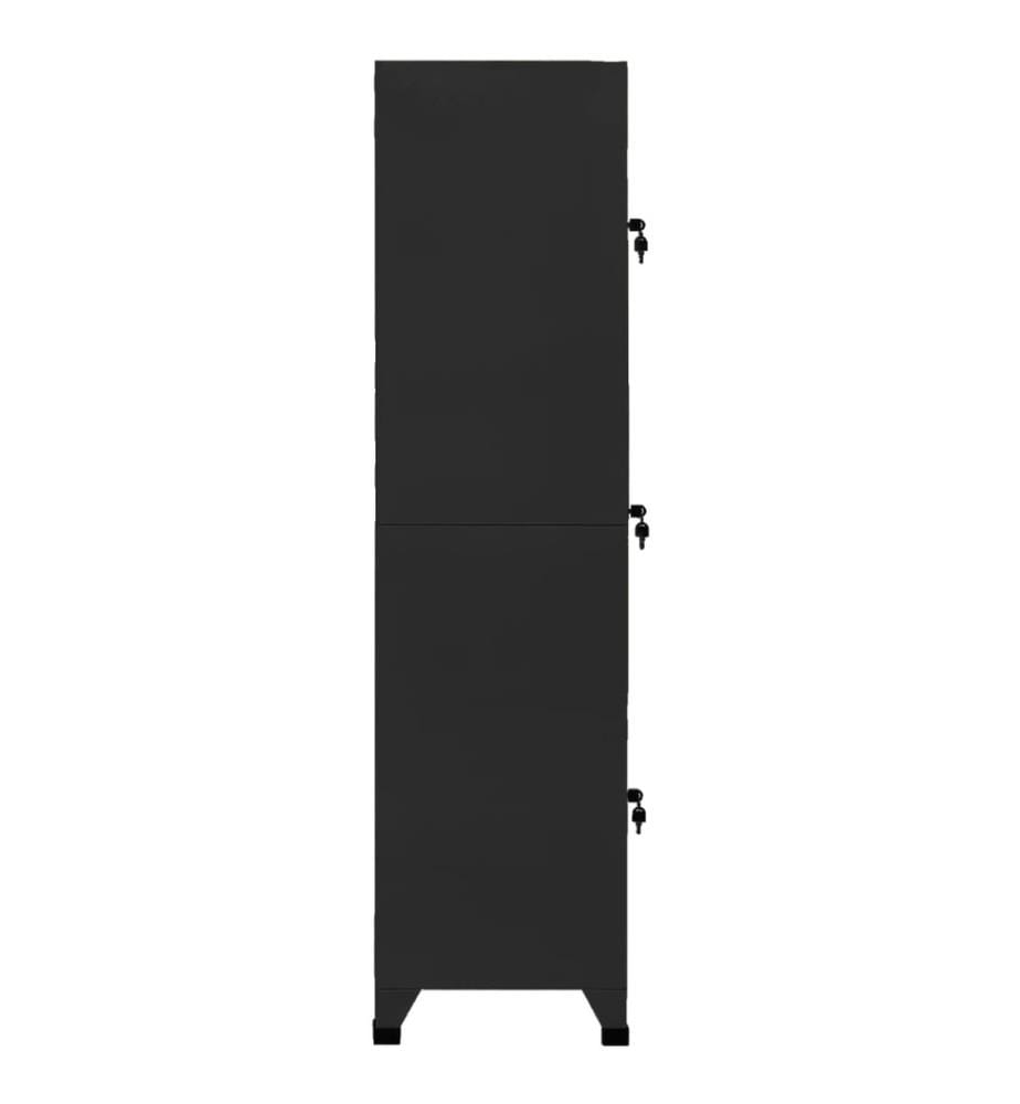 Schliessfachschrank Schwarz 38x45x180 cm Stahl