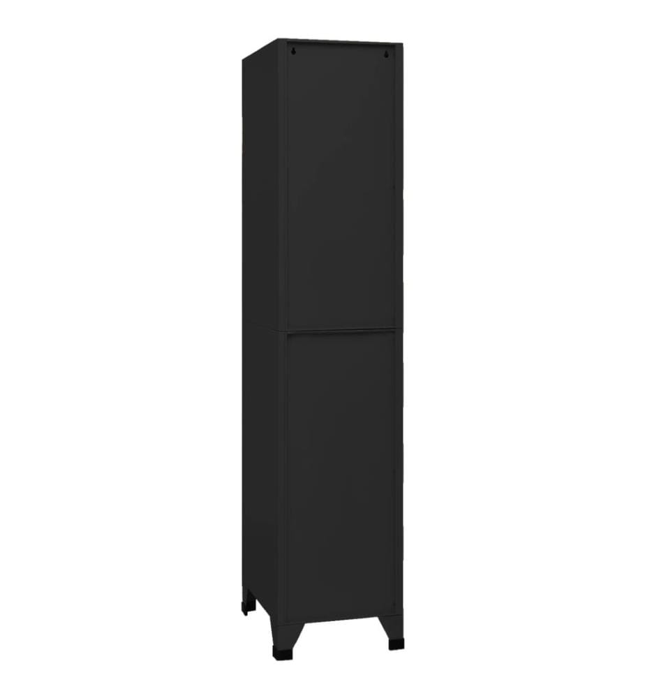 Schliessfachschrank Schwarz 38x45x180 cm Stahl
