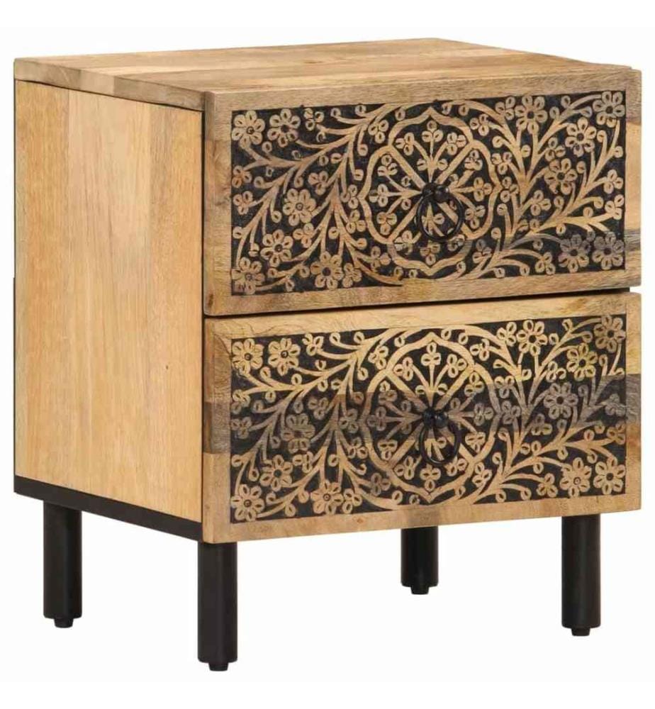 Table de chevet 40x33x46 cm Bois de manguier solide